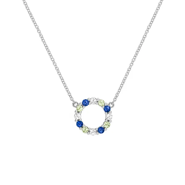 Personalized Rosecliff Small Circle Birthstone Necklace in 14k Gold sold by Haverhill