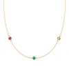 Personalized Classic 3 Birthstone Necklace in 14k Gold sold by Haverhill