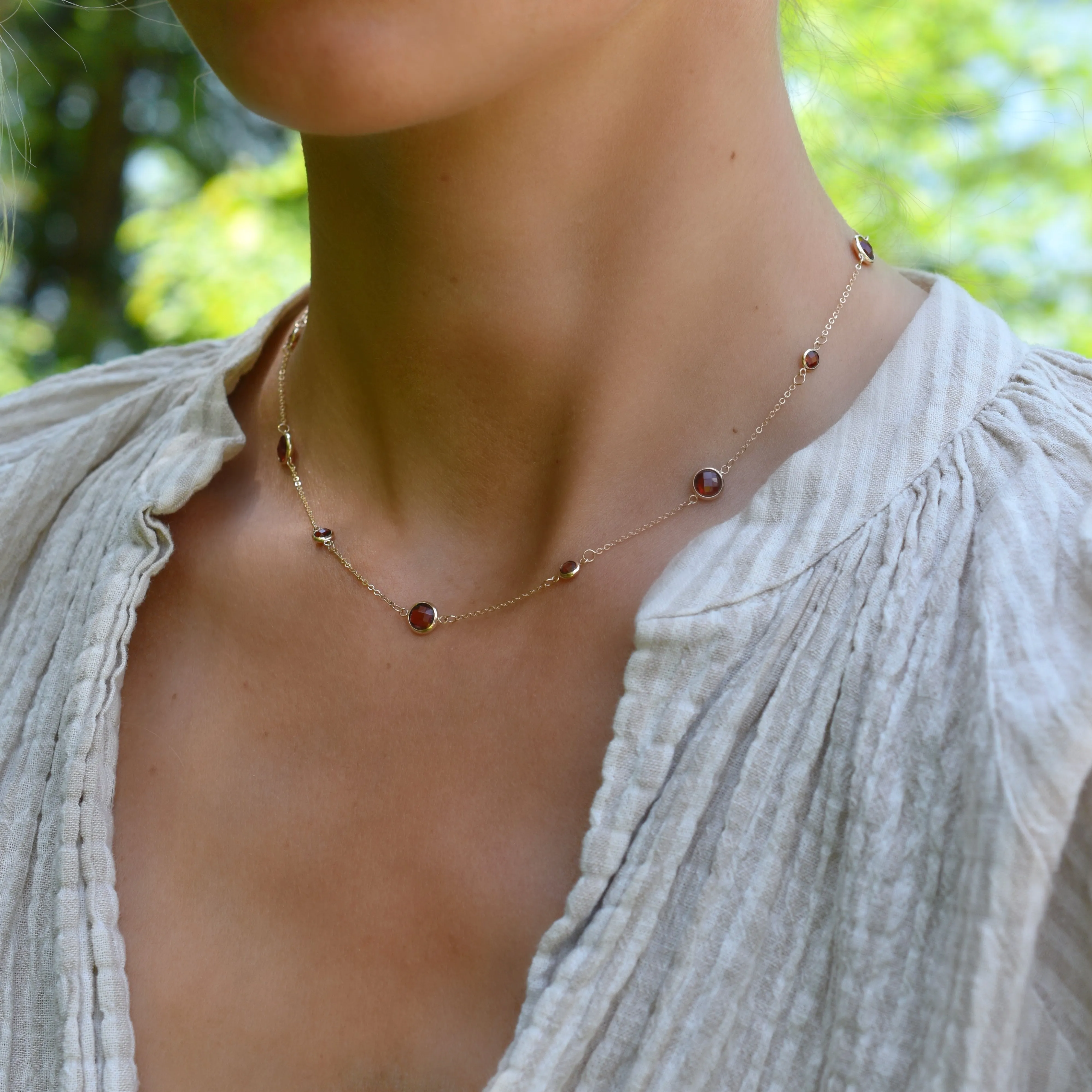 Personalized Bayberry Grand & Classic 11 Stone Necklace in 14k Gold sold by Haverhill product image thumbnail 2