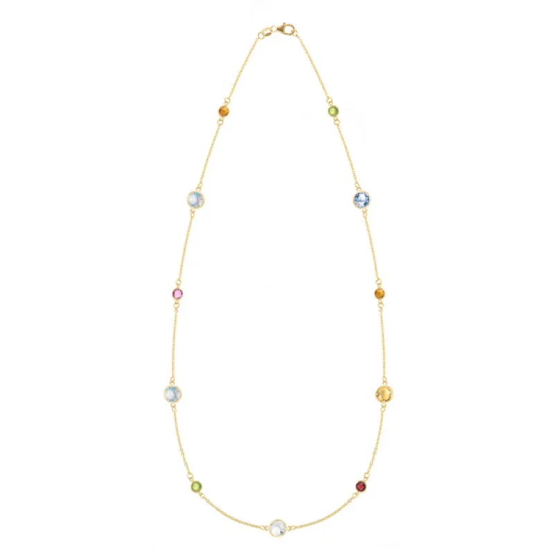 Personalized Bayberry Grand & Classic 11 Stone Necklace in 14k Gold sold by Haverhill