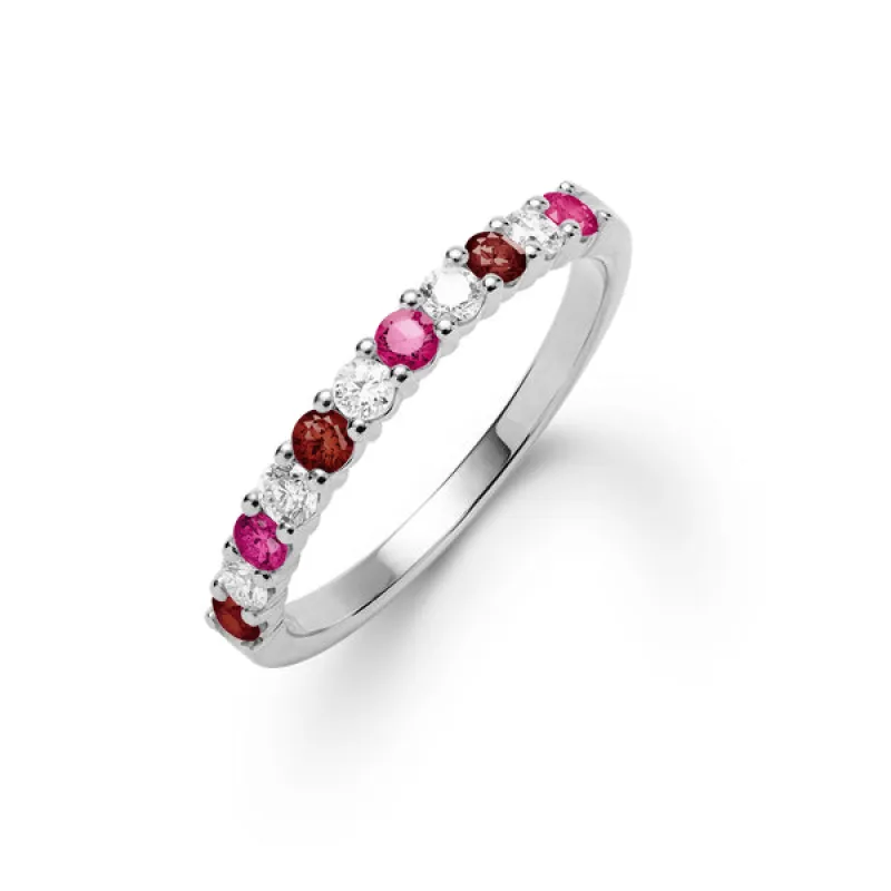 Personalized Rosecliff Birthstone Stackable Ring in 14k Gold sold by Haverhill