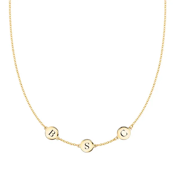 Personalized 3 Letter Necklace in 14k Gold (Single Spacing) sold by Haverhill