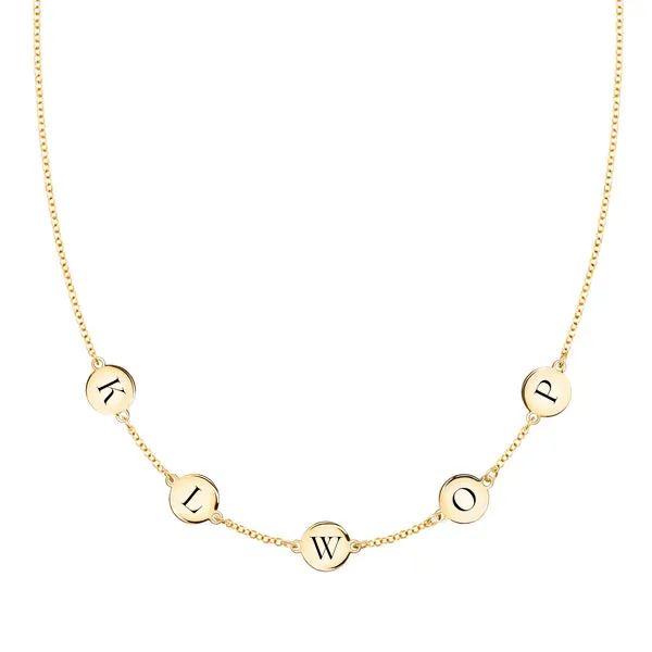 Personalized 5 Letter Necklace in 14k Gold (Single Spacing) sold by Haverhill