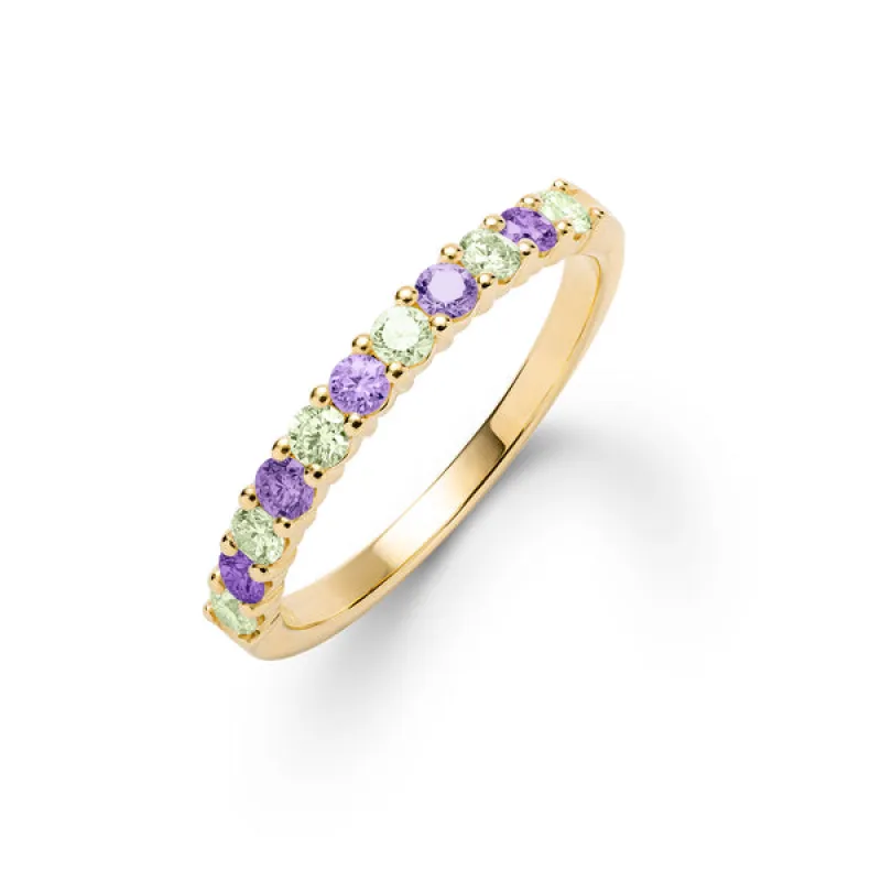 Personalized Rosecliff Birthstone Stackable Ring in 14k Gold sold by Haverhill