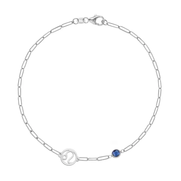 Personalized Zodiac & Birthstone Adelaide Mini Bracelet in 14k Gold sold by Haverhill