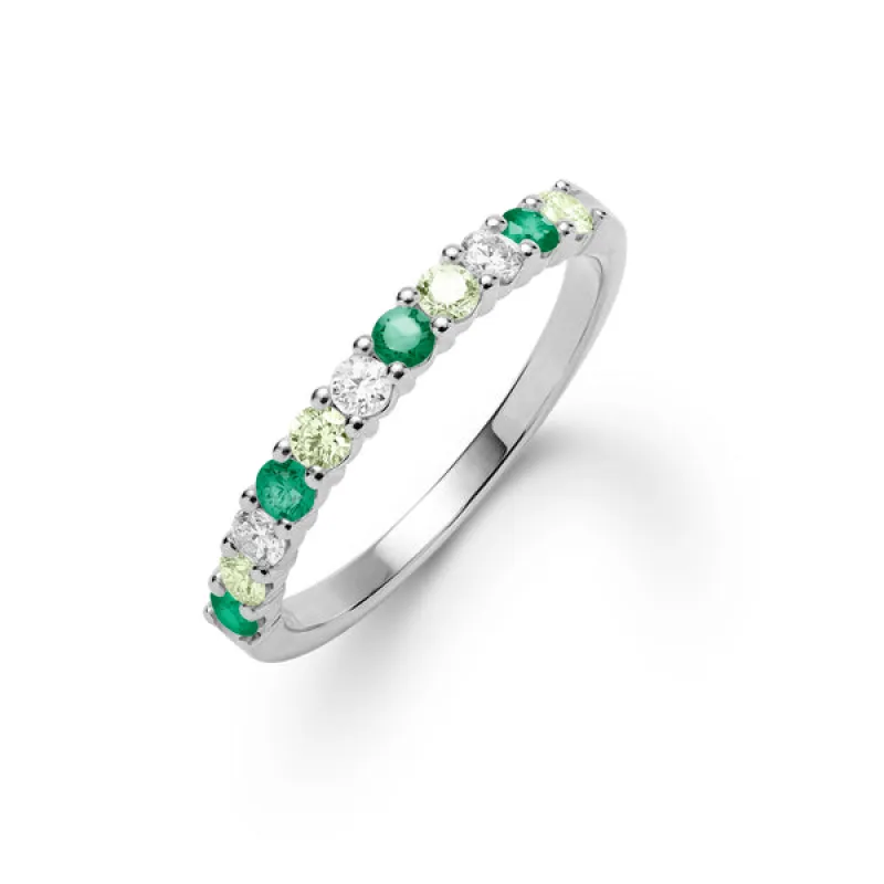 Personalized Rosecliff Birthstone Stackable Ring in 14k Gold sold by Haverhill
