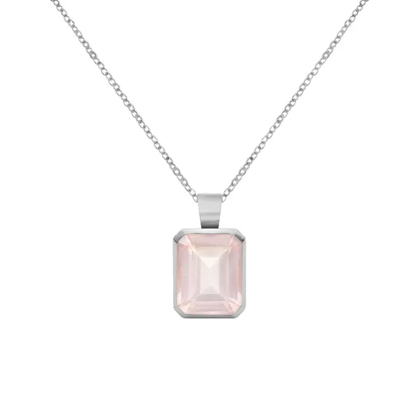 Warren Rose Quartz Pendant in 14k Gold (October) sold by Haverhill