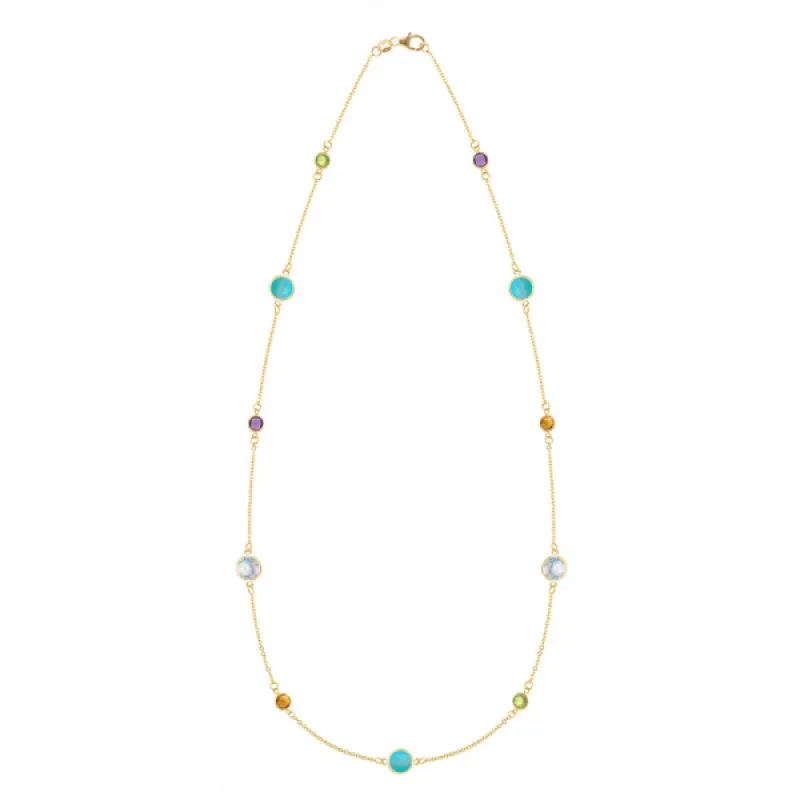 Personalized Bayberry Grand & Classic 11 Stone Necklace in 14k Gold sold by Haverhill