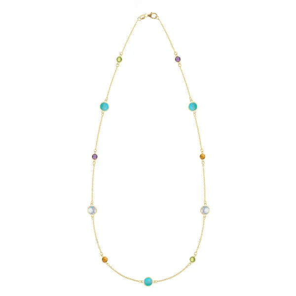 Personalized Bayberry Grand & Classic 11 Stone Necklace in 14k Gold sold by Haverhill