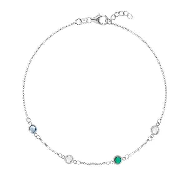 Personalized Classic 4 Birthstone Bracelet in 14k Gold sold by Haverhill