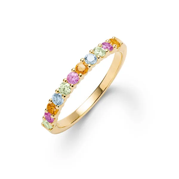 Personalized Rosecliff Birthstone Stackable Ring in 14k Gold sold by Haverhill