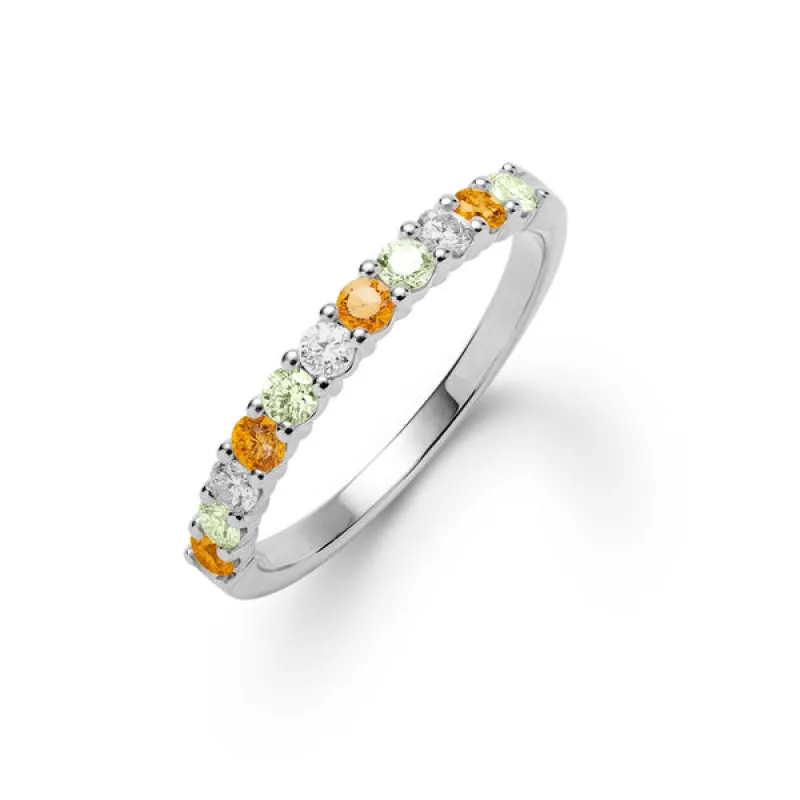 Personalized Rosecliff Birthstone Stackable Ring in 14k Gold sold by Haverhill