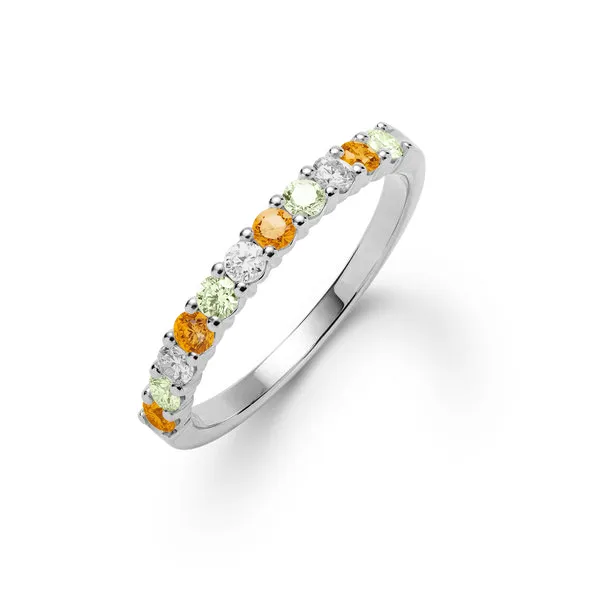 Personalized Rosecliff Birthstone Stackable Ring in 14k Gold sold by Haverhill