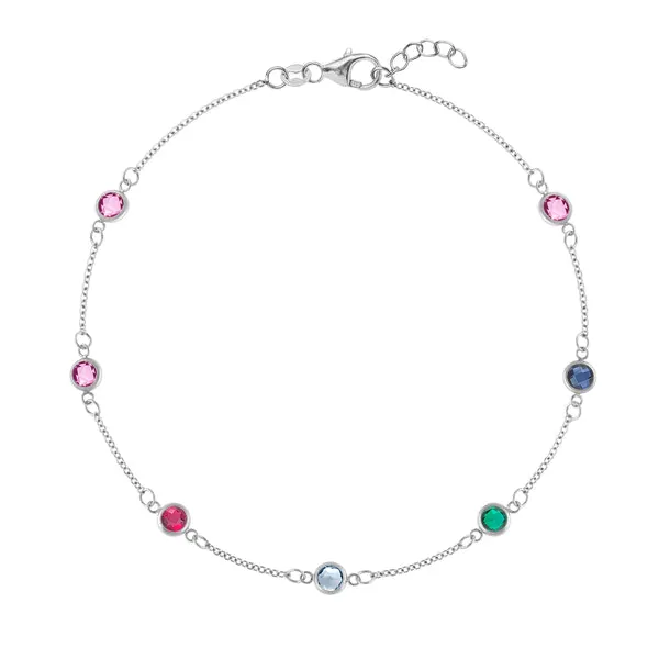 Personalized Classic 7 Birthstone Bracelet in 14k Gold sold by Haverhill