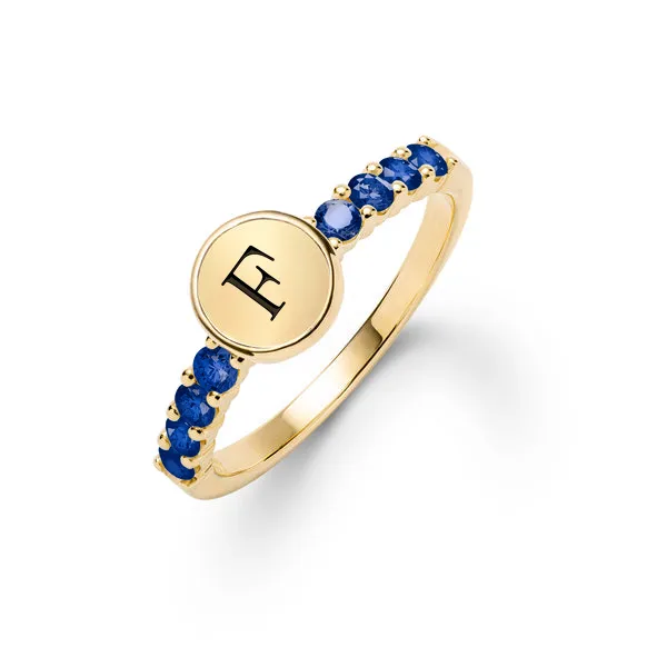 Personalized Rosecliff Letter Ring in 14k Gold sold by Haverhill
