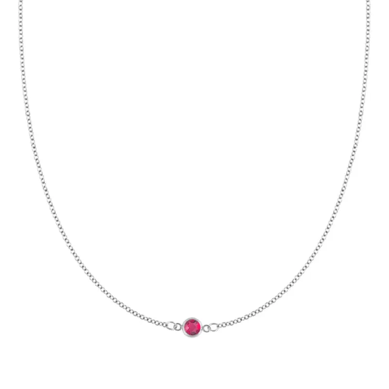 Personalized Classic 1 Birthstone Necklace in 14k Gold sold by Haverhill