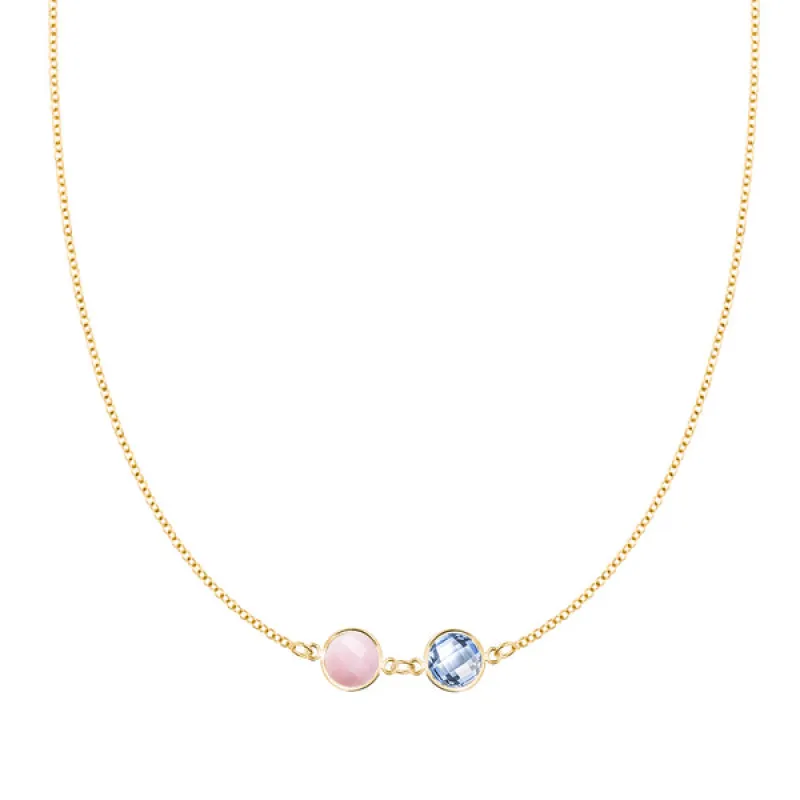 Personalized Grand 2 Connected Birthstone Necklace in 14k Gold sold by Haverhill