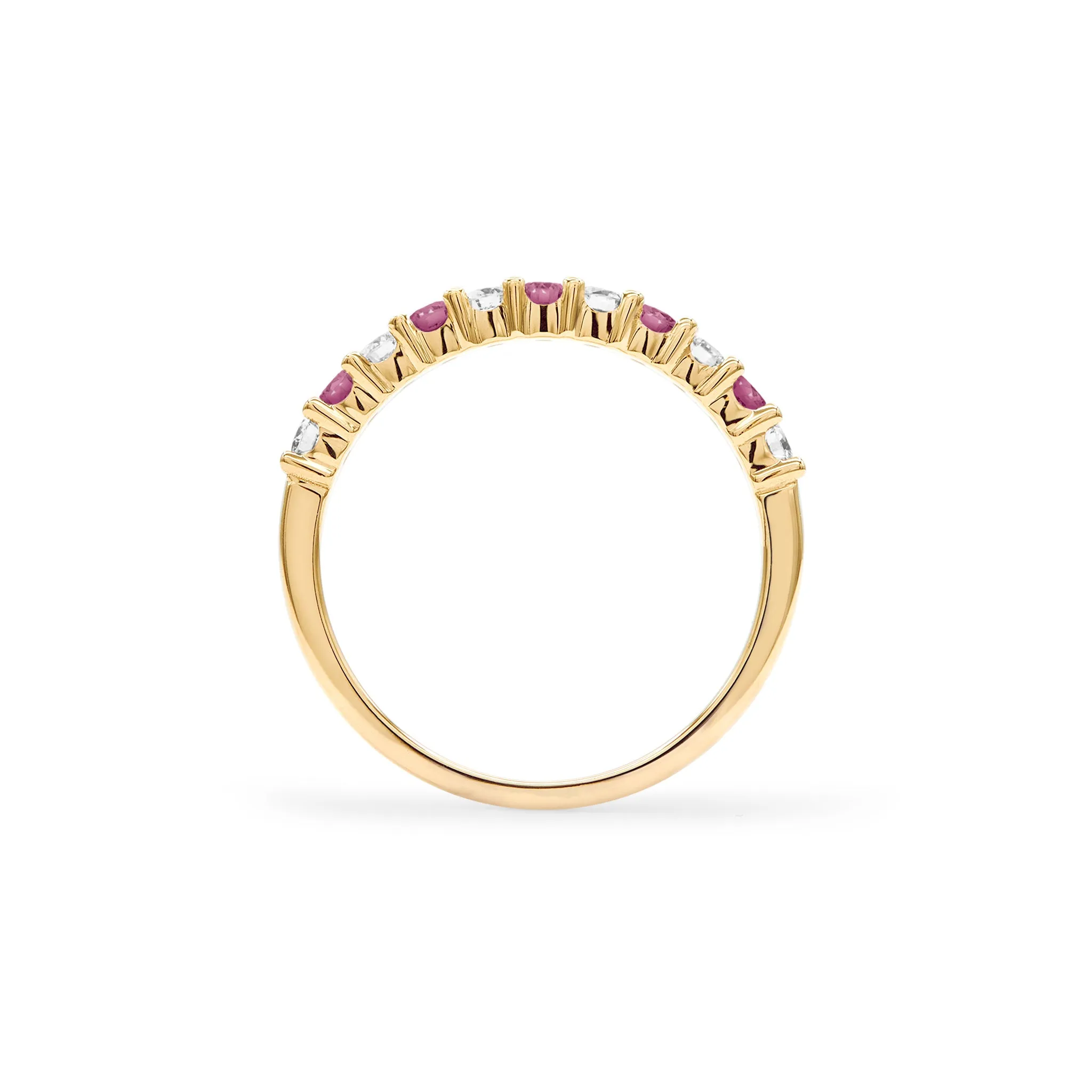 Rosecliff Diamond & Pink Tourmaline Stackable Ring in 14k Yellow Gold sold by Haverhill product image thumbnail 4