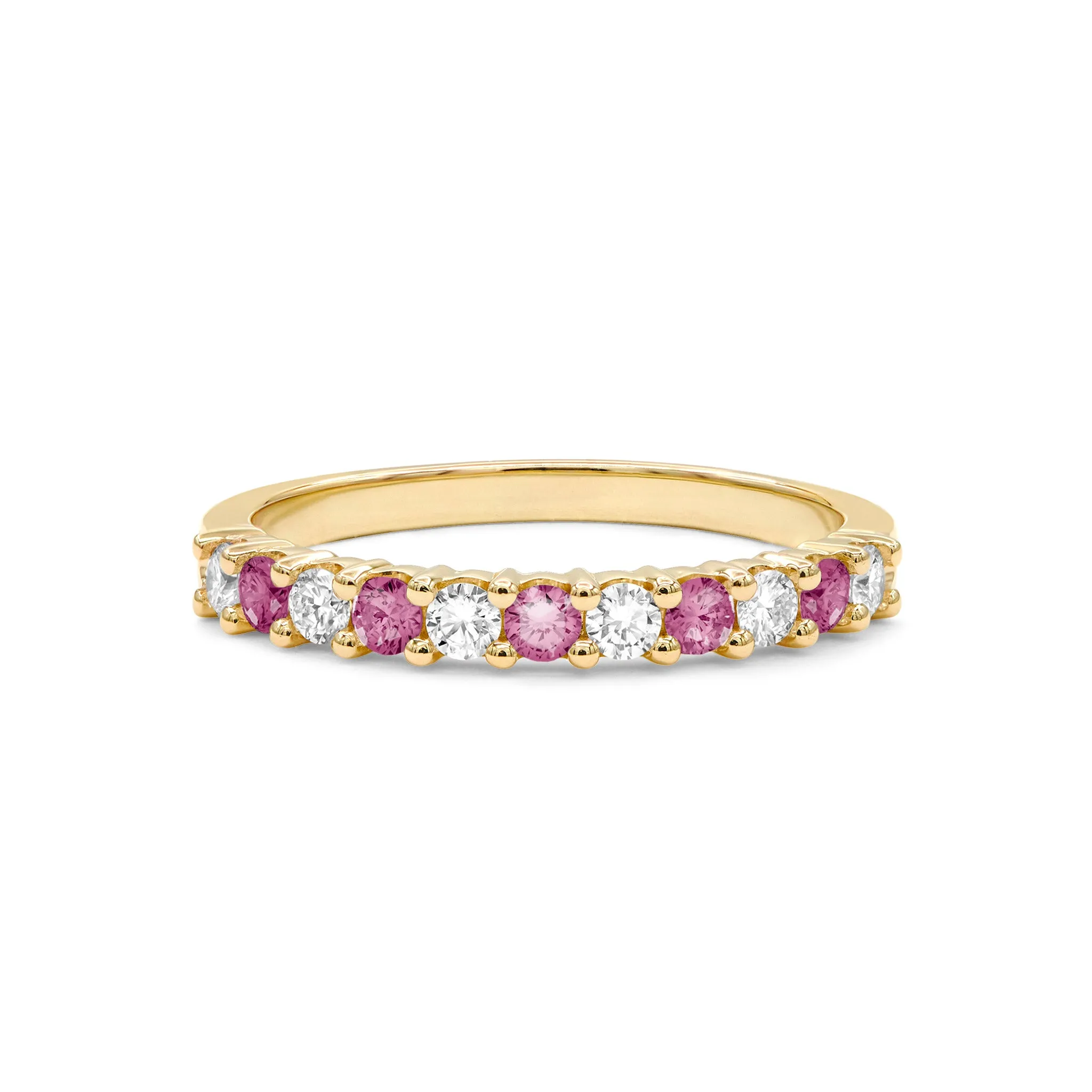 Rosecliff Diamond & Pink Tourmaline Stackable Ring in 14k Yellow Gold sold by Haverhill product image thumbnail 5