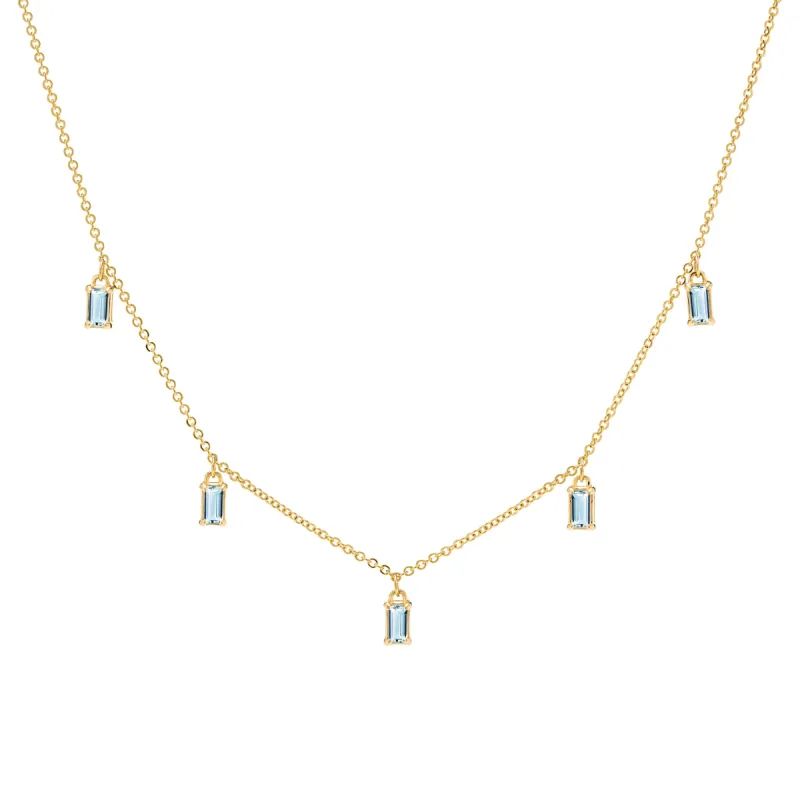 Providence 5 Nantucket Blue Topaz Drop Necklace in 14k Gold (December) sold by Haverhill