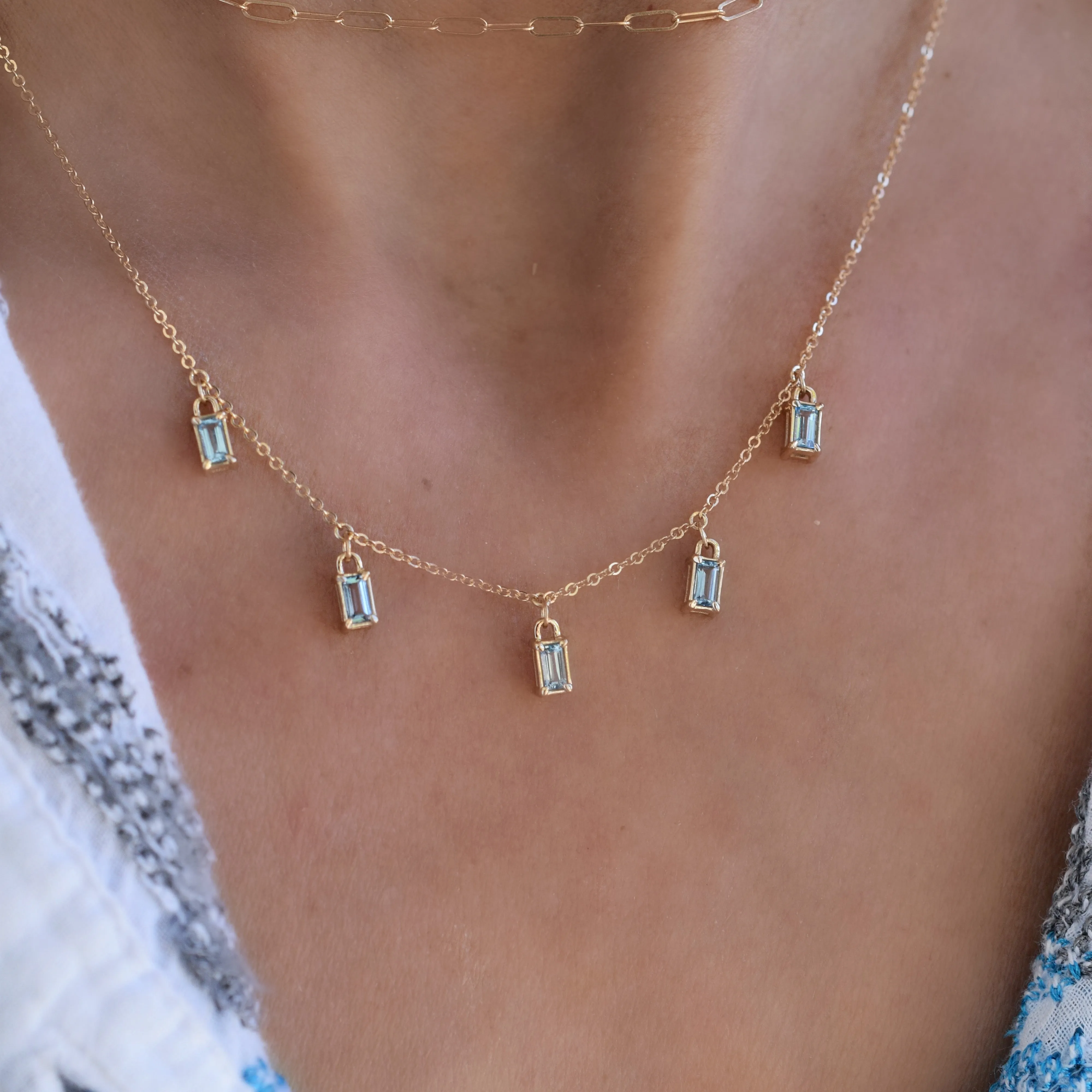 Providence 5 Nantucket Blue Topaz Drop Necklace in 14k Gold (December) sold by Haverhill product image thumbnail 3