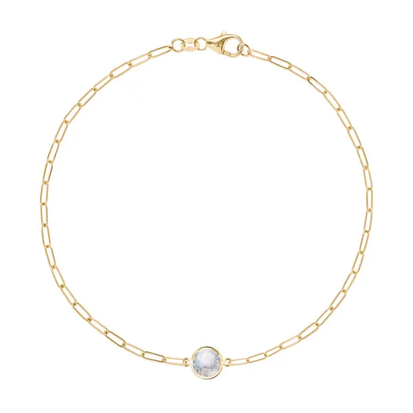 Personalized Grand 1 Birthstone Adelaide Mini Bracelet in 14k Gold sold by Haverhill