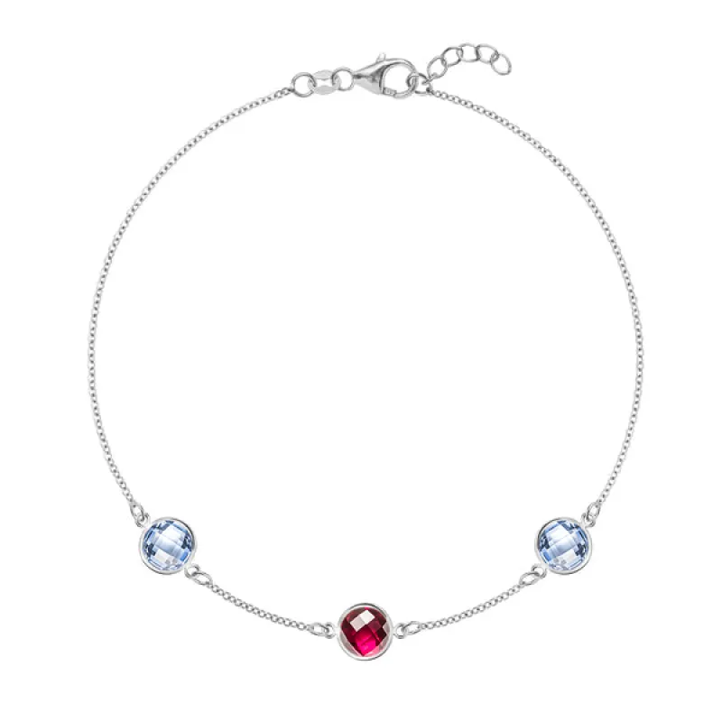 Personalized Grand 3 Birthstone Bracelet in 14k Gold sold by Haverhill