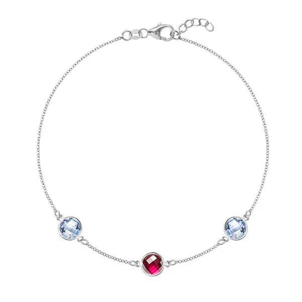 Personalized Grand 3 Birthstone Bracelet in 14k Gold sold by Haverhill