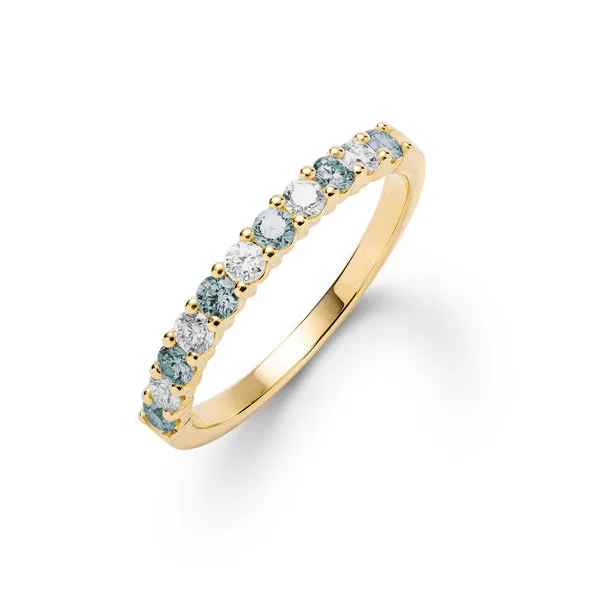 Personalized Rosecliff Birthstone Stackable Ring in 14k Gold sold by Haverhill