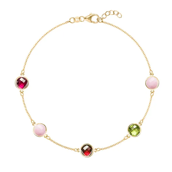 Personalized Grand 5 Birthstone Bracelet in 14k Gold sold by Haverhill