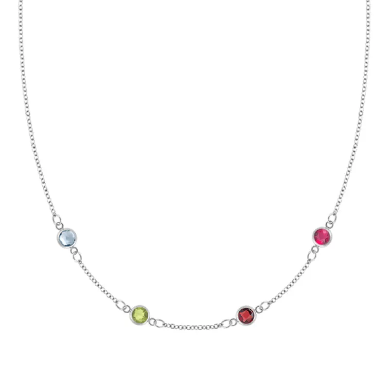 Personalized Classic 4 Birthstone Necklace in 14k Gold sold by Haverhill
