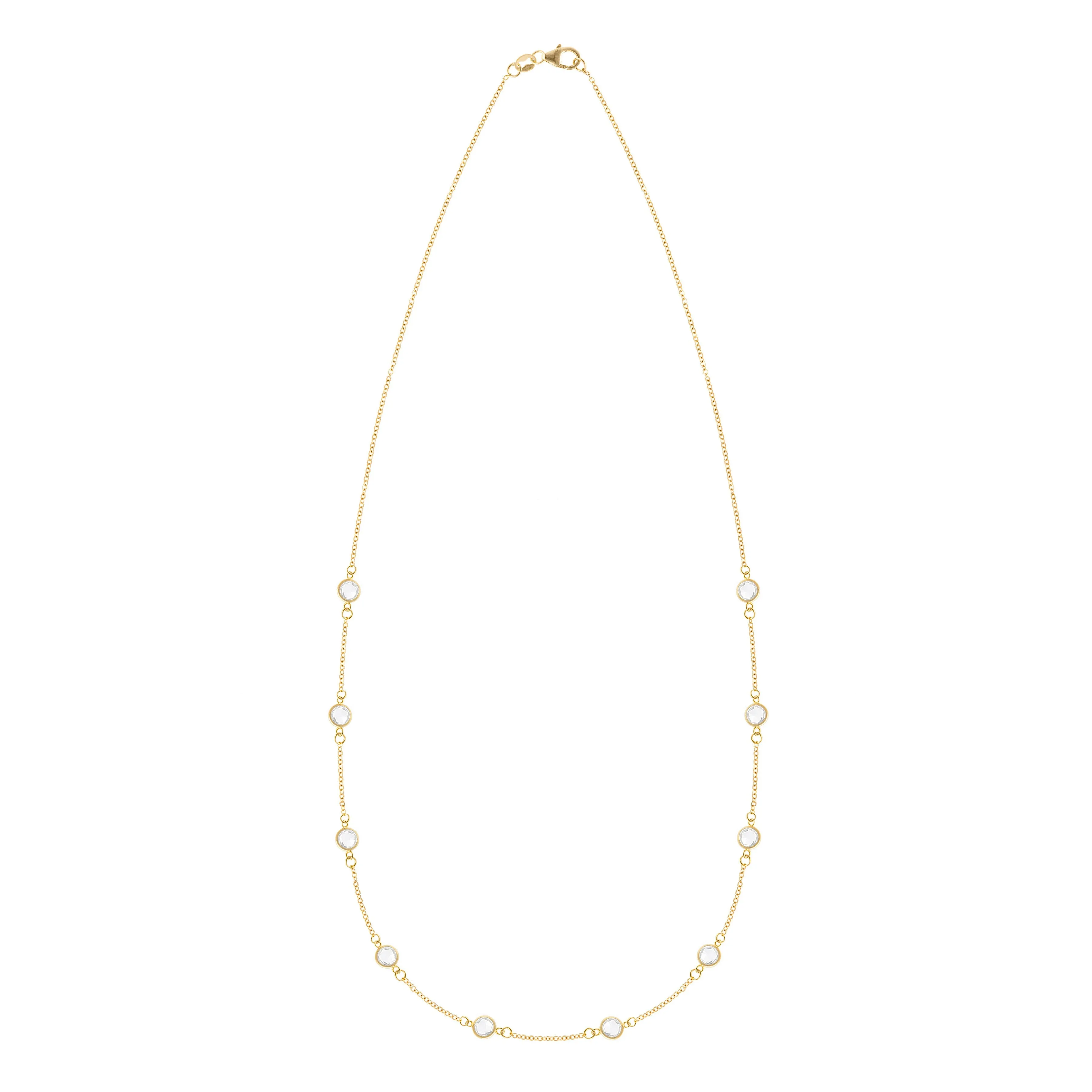 Personalized Classic 10 Birthstone Necklace in 14k Gold sold by Haverhill product image thumbnail 4