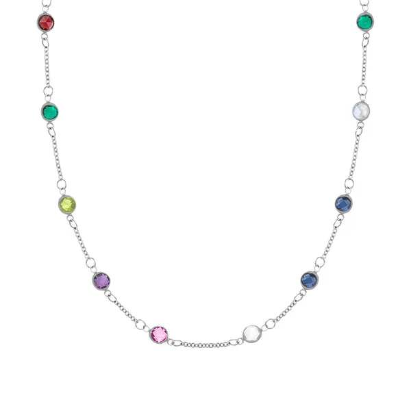 Personalized Classic 10 Birthstone Necklace in 14k Gold sold by Haverhill