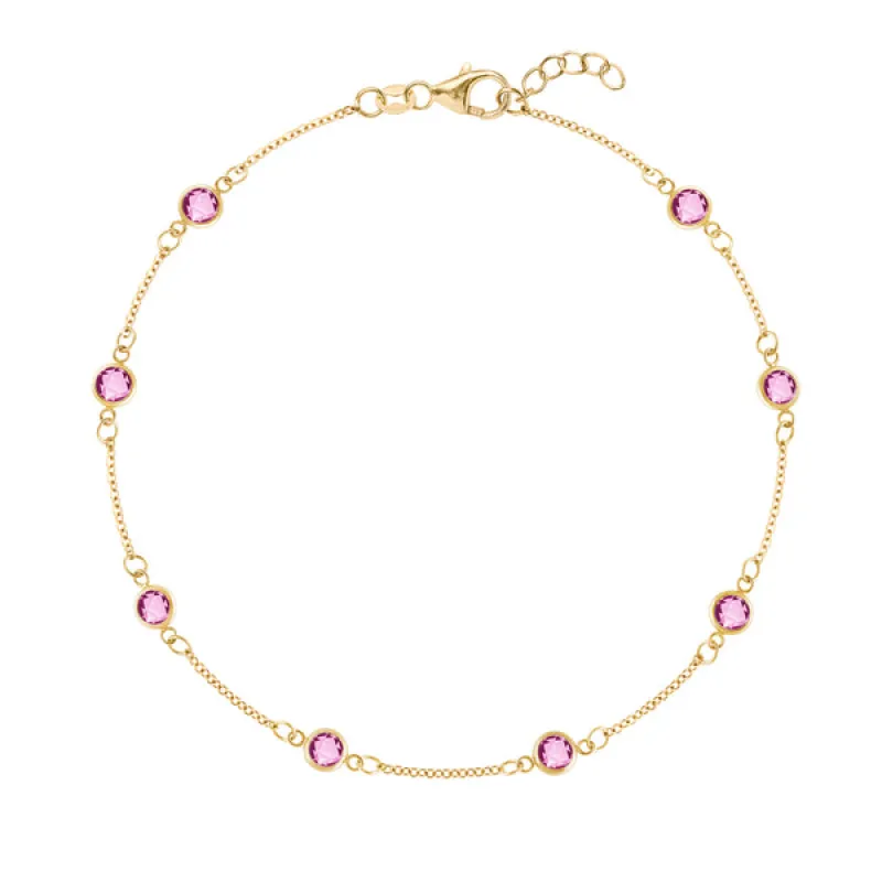 Personalized Classic 8 Birthstone Bracelet in 14k Gold sold by Haverhill