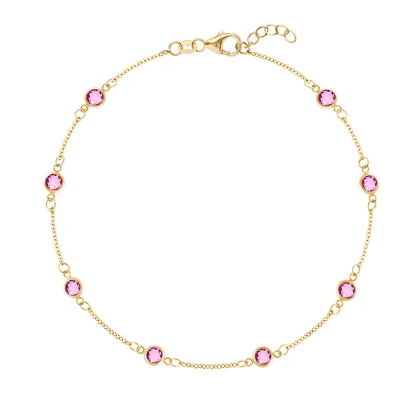 Personalized Classic 8 Birthstone Bracelet in 14k Gold sold by Haverhill