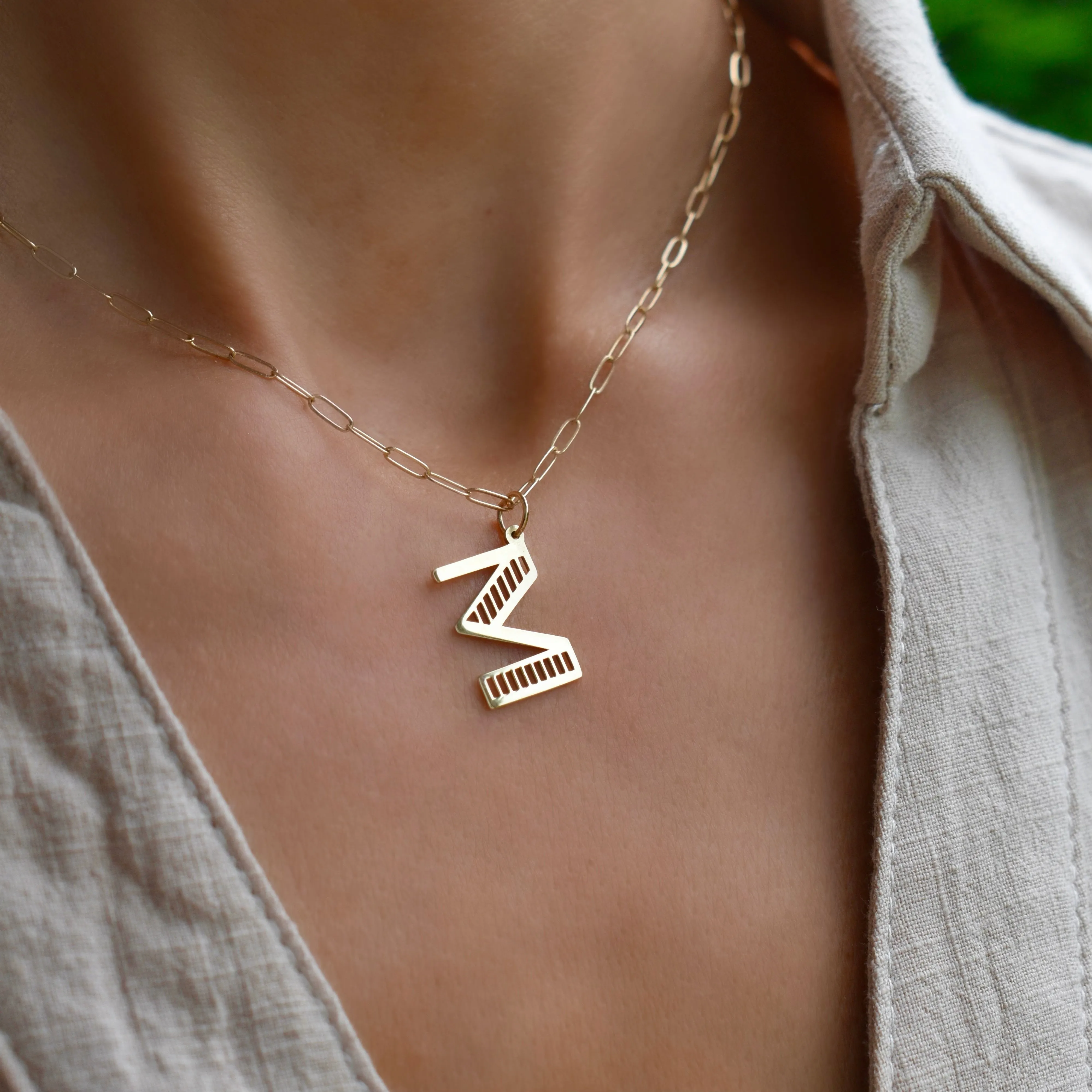 Essex Letter M Pendant in 14k Gold sold by Haverhill product image thumbnail 3