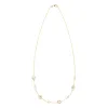 Personalized 4 Letter & 4 Classic Birthstone Necklace in 14k Gold (Single Spacing) sold by Haverhill