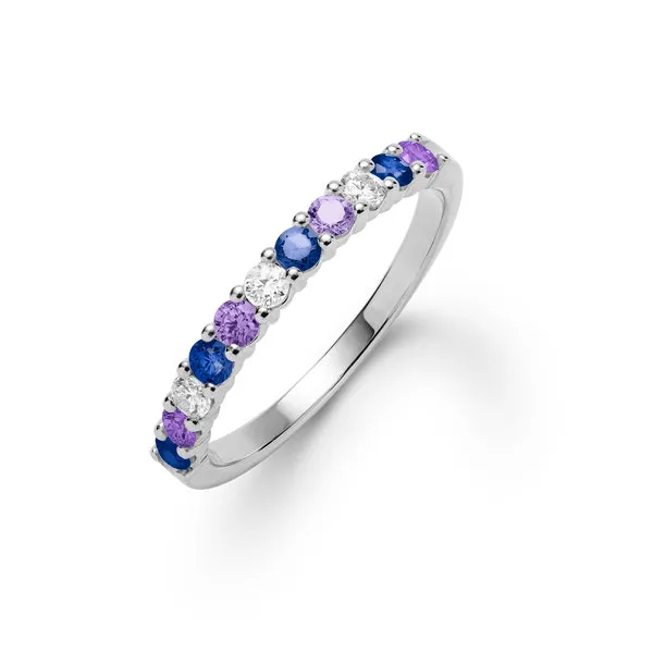 Personalized Rosecliff Birthstone Stackable Ring in 14k Gold sold by Haverhill