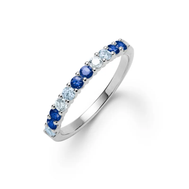 Personalized Rosecliff Birthstone Stackable Ring in 14k Gold sold by Haverhill