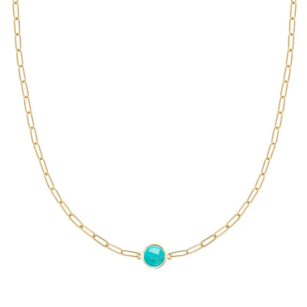 Personalized Grand 1 Birthstone Adelaide Mini Necklace in 14k Gold sold by Haverhill