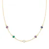 Personalized Classic 5 Birthstone Necklace in 14k Gold sold by Haverhill
