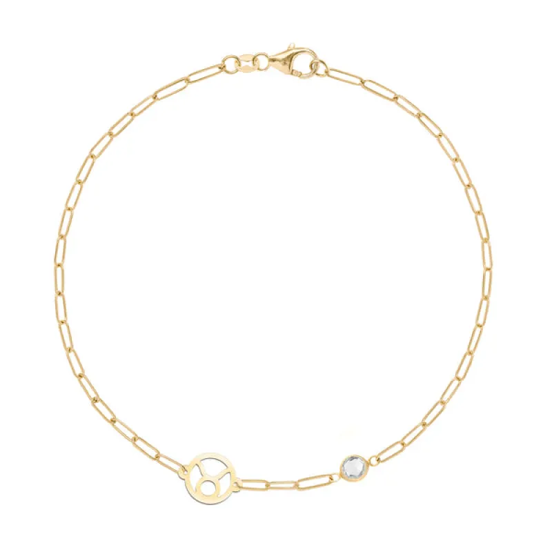 Personalized Taurus & Birthstone Bracelet on Adelaide Mini in 14k Gold sold by Haverhill
