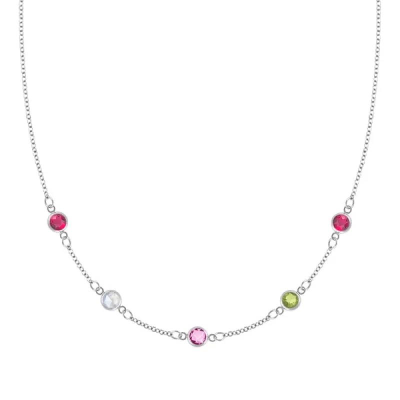 Personalized Classic 5 Birthstone Necklace in 14k Gold sold by Haverhill