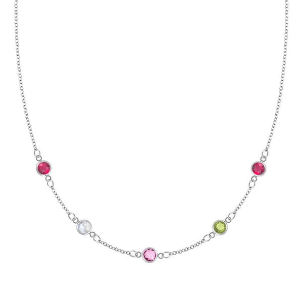 Personalized Classic 5 Birthstone Necklace in 14k Gold sold by Haverhill