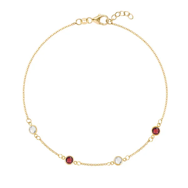 Personalized Classic 4 Birthstone Bracelet in 14k Gold sold by Haverhill