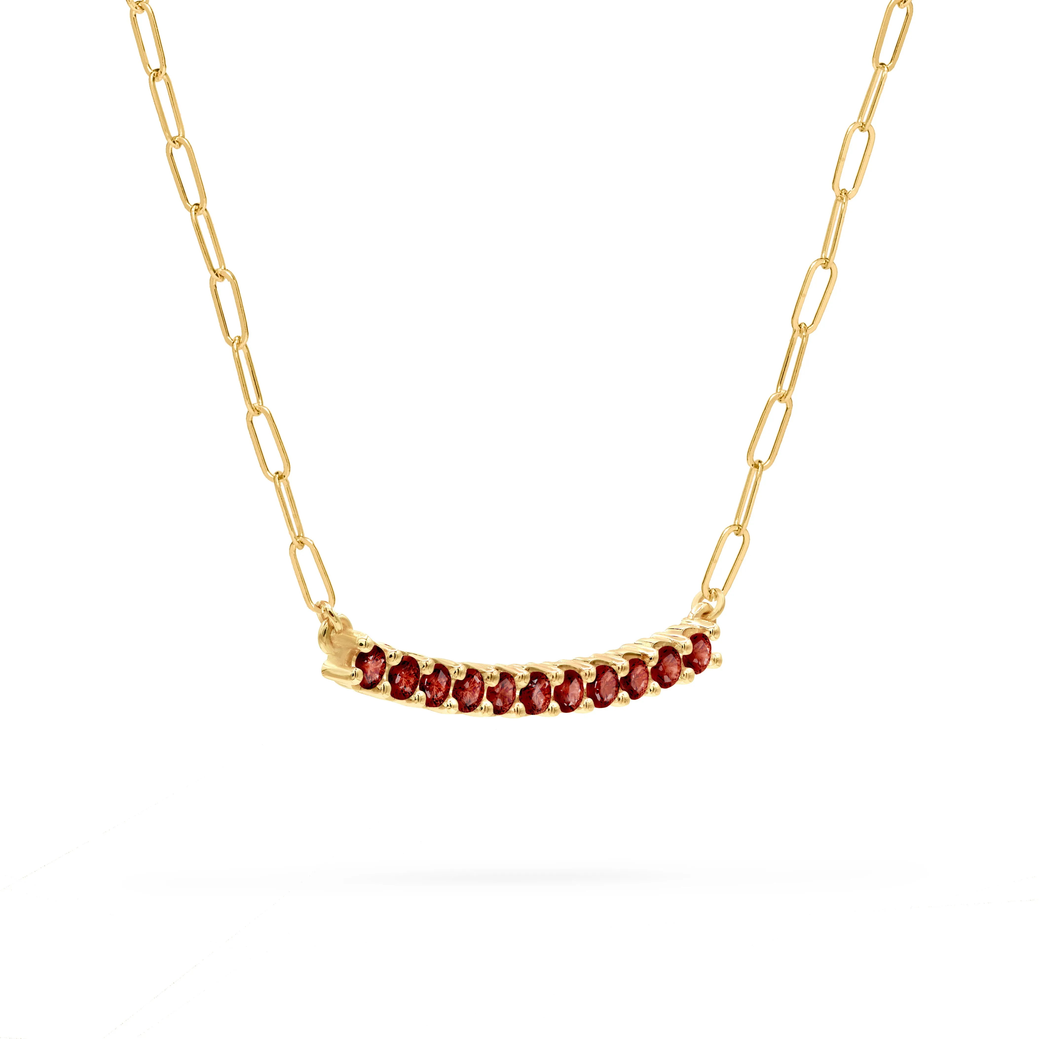 Rosecliff Garnet Bar Adelaide Mini Necklace in 14k Gold (January) sold by Haverhill product image thumbnail 4