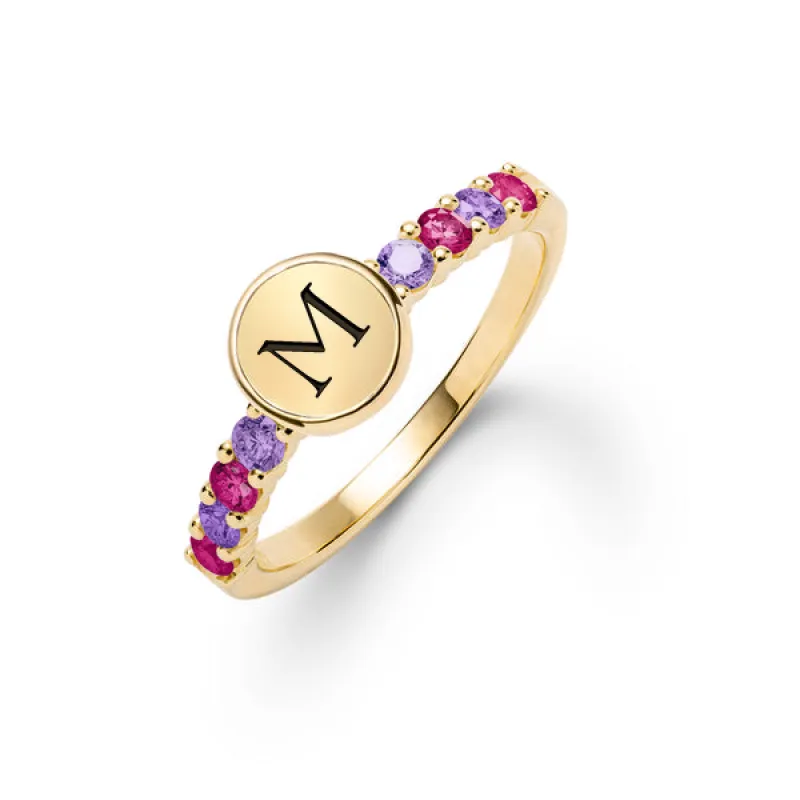 Personalized Rosecliff Letter Ring in 14k Gold sold by Haverhill