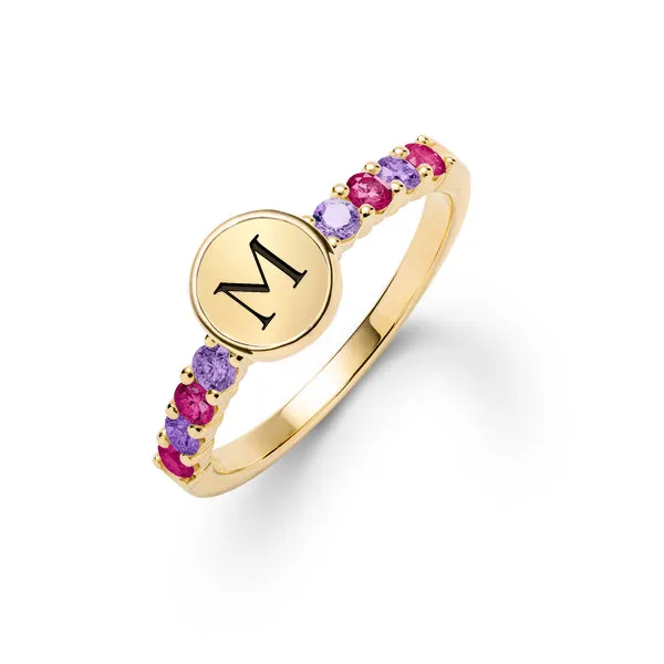 Personalized Rosecliff Letter Ring in 14k Gold sold by Haverhill