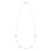 Personalized Classic 4 Letter & 3 Birthstone Necklace in 14k Gold (Double Spacing) sold by Haverhill