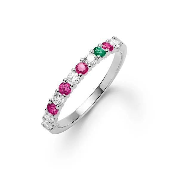 Personalized Rosecliff Birthstone Stackable Ring in 14k Gold sold by Haverhill